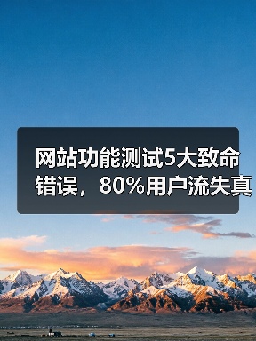 网站功能测试5大致命错误，80%用户流失真相揭秘（图3）